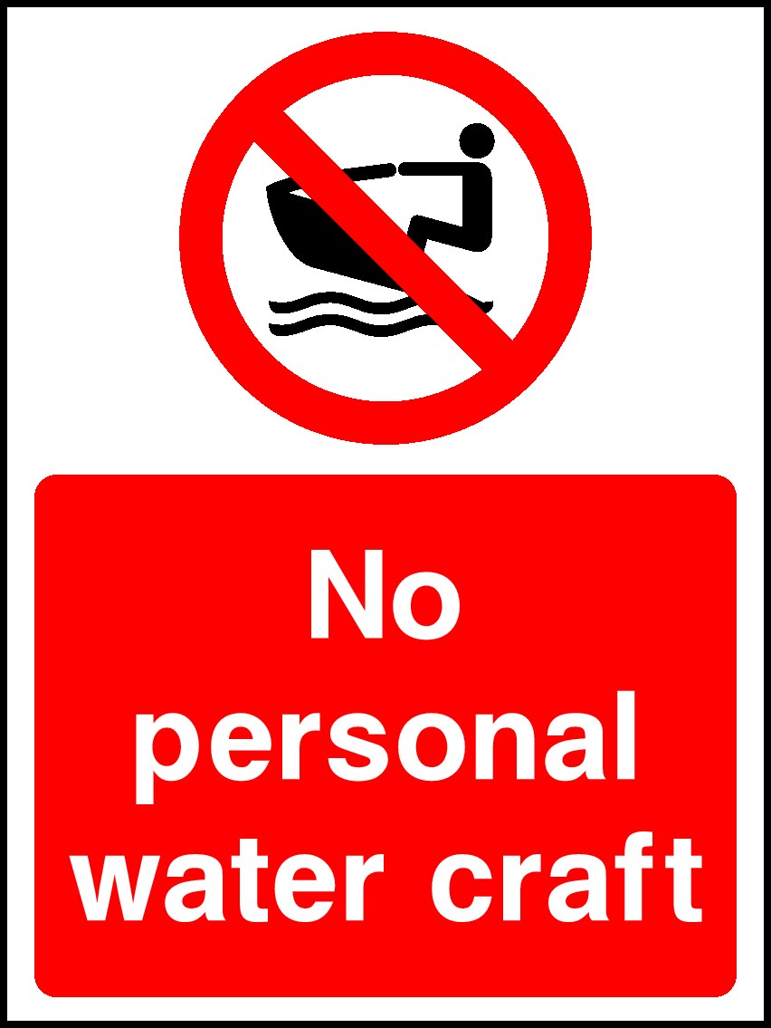 No Water Craft Signs and Stickers