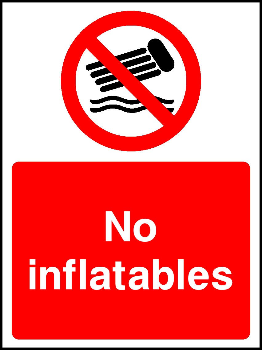 No Inflatables Signs and Stickers