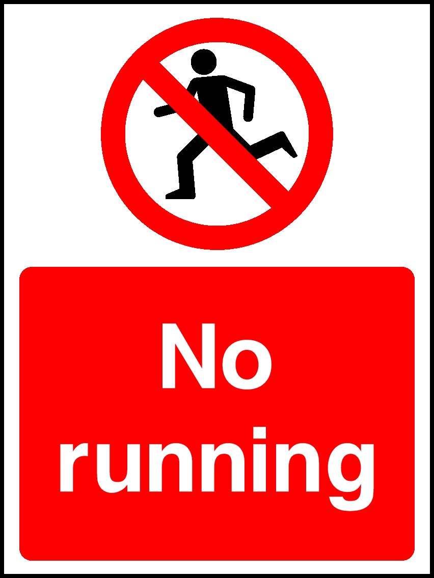 No Running Signs and Stickers