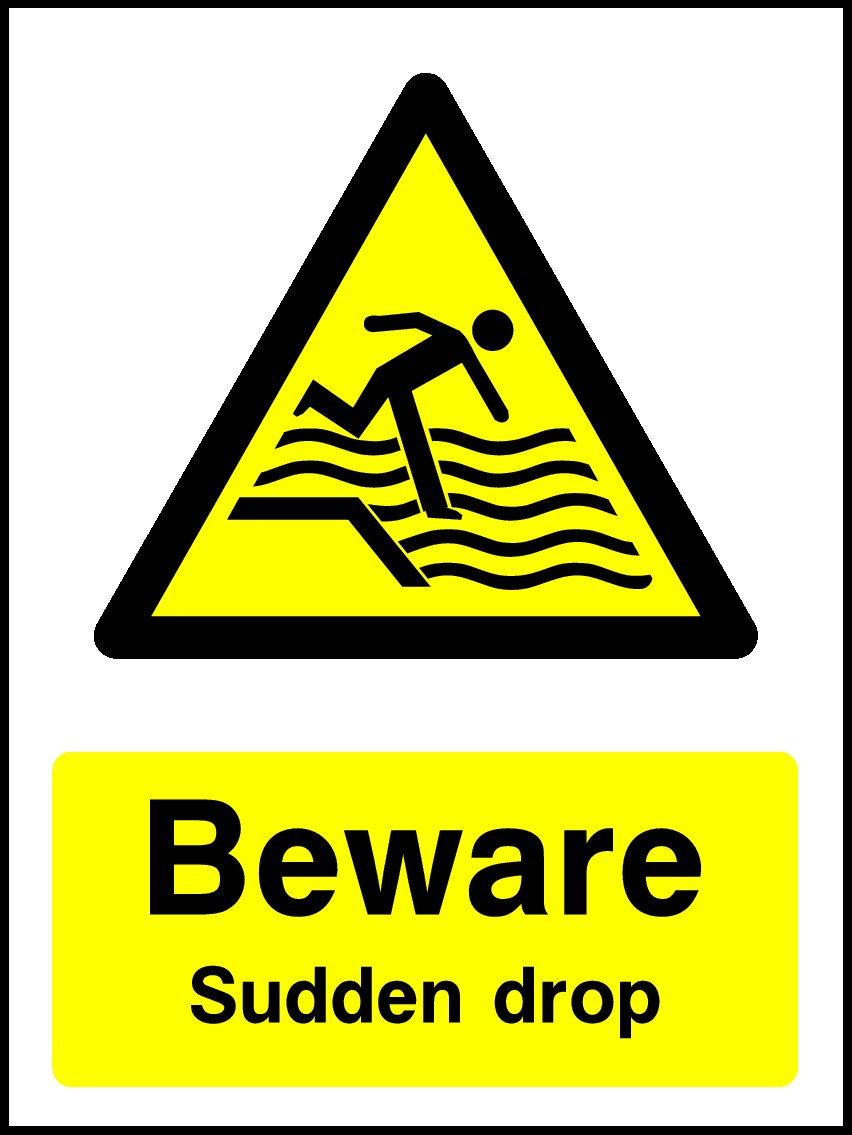 Sudden Drop Signs and Stickers